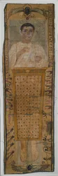 Sudario dipinto elaboratamente di Neferhotep, figlio di Herrotiou, 100-225 d.C.
